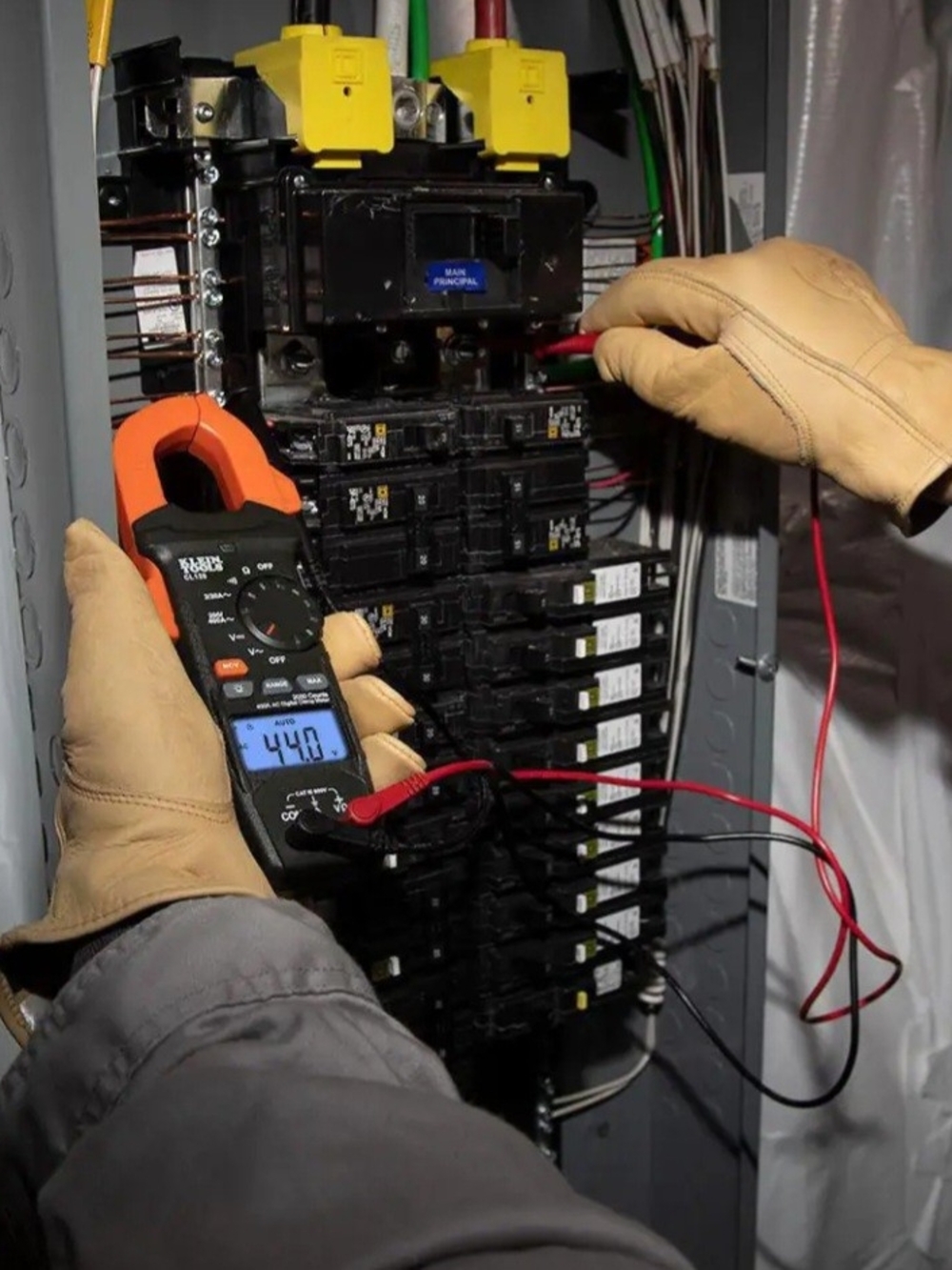 Klein Tools Orange and Black Digital Clamp Meter with Leads and Case - Picture 8 of 12